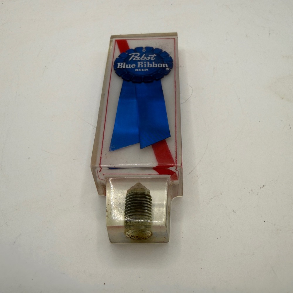 Vintage Pabst Blue Ribbon PBR Beer Tap Handle Lucite‎ Acrylic Bar Decor